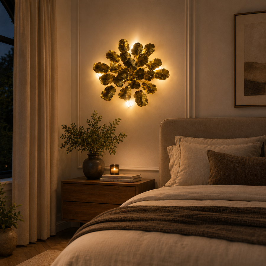 Dekorativní nástěnná lampa Margherita 40 cm 3XG9 Gold