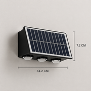 Exteriérové ​​nástěnné LED svítidlo Solaris, 6 světelných zdrojů, teplé světlo, černá