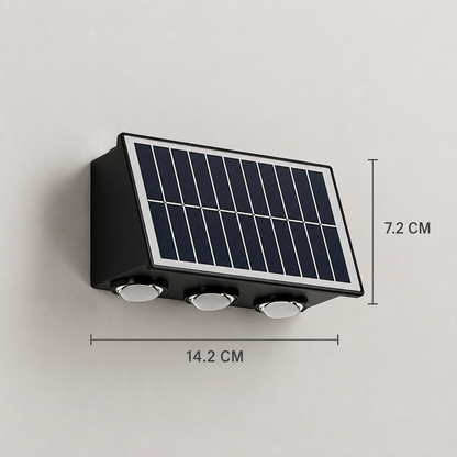 Exteriérové ​​nástěnné LED svítidlo Solaris, 6 světelných zdrojů, teplé světlo, černá
