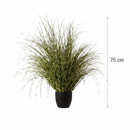 Planta Artificială Iarbă Ornamentală, 75 cm, cu Frunze Vărgate, Verde, Fara Ghiveci