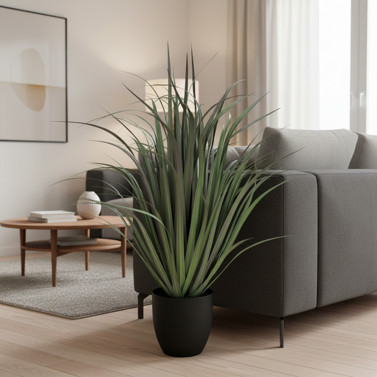 Planta Artificială Iarbă Ornamentală Tip Dracaena, 93 cm, Verde, Fara Ghiveci