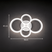 LED lustr s dálkovým ovládáním BETTY 43W, 4 kruhy, studené/teplé/neutrální světlo, stmívatelné, bílý LED lustr s dálkovým ovládáním Výchozí název Alessandro Design