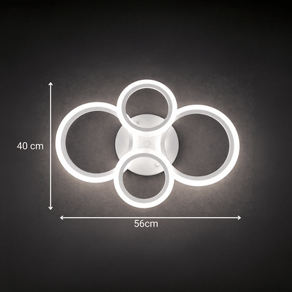 LED lustr s dálkovým ovládáním BETTY 43W, 4 kruhy, studené/teplé/neutrální světlo, stmívatelné, bílý LED lustr s dálkovým ovládáním Výchozí název Alessandro Design