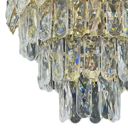 Křišťálový lustr WINDSOR Petito 3xE14, průměr 29 cm, lesklé zlato, nastavitelná výška, kov a křišťálové křišťálové lustry Výchozí název Alessandro Design