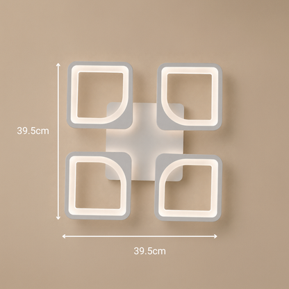 LED lustr s dálkovým ovládáním ZOE 53W, 4 čtverce, studené/teplé/neutrální světlo, stmívatelné, bílý LED lustr s dálkovým ovládáním Výchozí název Alessandro Design