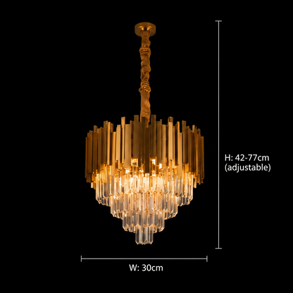 Lustr BLOIS Petito, průměr 30 cm, 3x E14 lesklé zlaté, nastavitelná výška