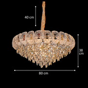 Candelabru Cristal DONNO Regalis, 21xE14, Inaltime Reglabila, Metal si Cristal, Auriu