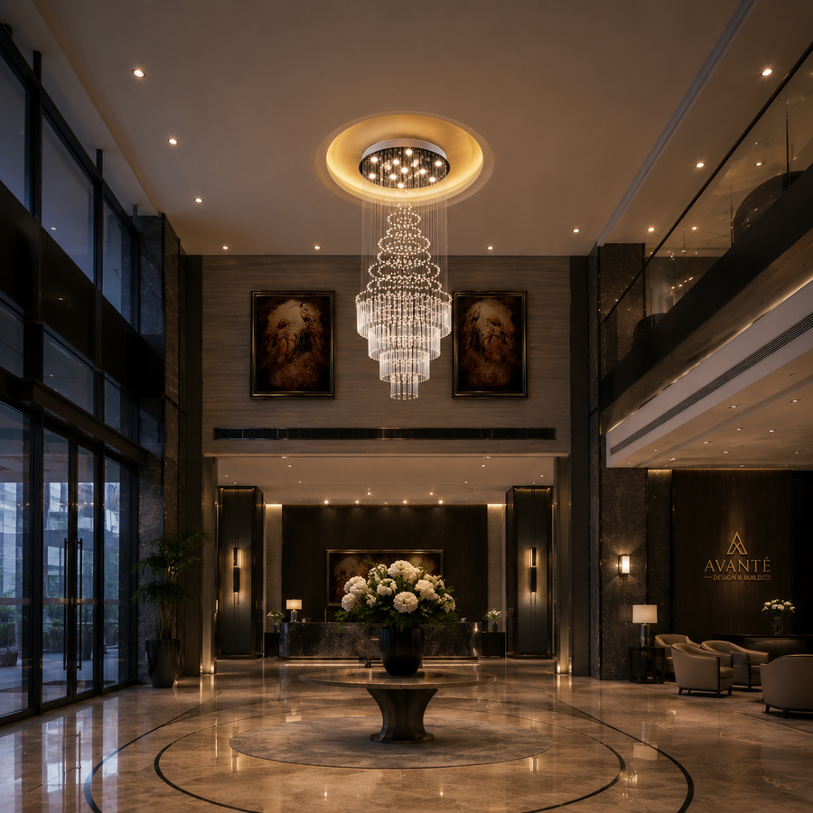 LED křišťálový lustr 80W AUGUSTA Gold, průměr 50 cm, výška 200 cm, model žebříku