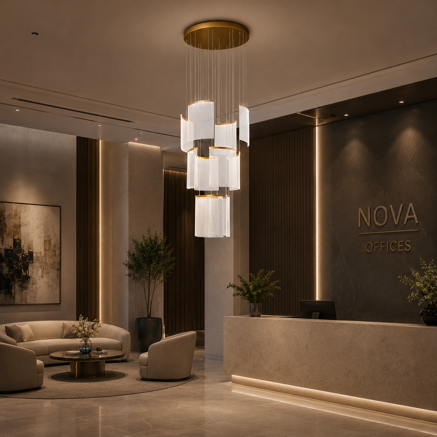 Alduino Crystal LED Lustr Zlatý průměr 80cm Zlatý Nastavitelná výška