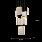 Alduino Crystal LED Lustr Zlatý průměr 80cm Zlatý Nastavitelná výška