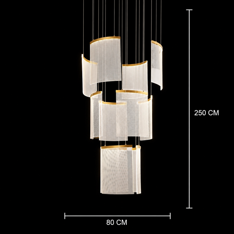 Alduino Crystal LED Lustr Zlatý průměr 80cm Zlatý Nastavitelná výška