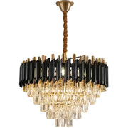 Křišťálový lustr VERSAILLES Elegance 8x E14, Průměr 50cm, Černá, Lesklá zlatá, Nastavitelná výška Křišťálové lustry Výchozí název Alessandro Design