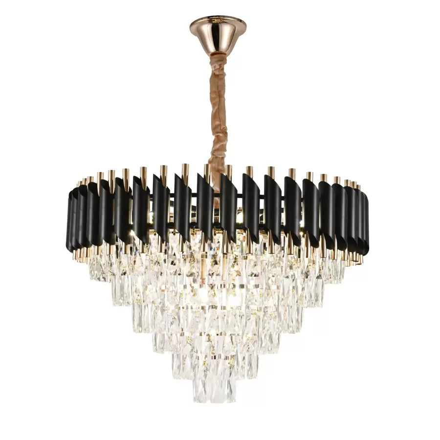 Křišťálový lustr VERSAILLES Magno 8xE14, průměr 60cm, černá a zlatá, nastavitelná výška Křišťálové lustry Výchozí název Alessandro Design
