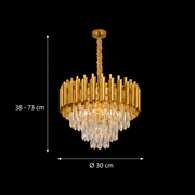 Křišťálový lustr VERSAILLES Nobile 5xE14, Průměr 40cm, Zlatý, Nastavitelná výška