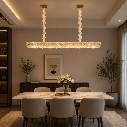 Křišťálový lustr, s dálkovým ovládáním, PRAGA Imperio, 35W, 96cm, studené/teplé/neutrální světlo, zlatý, nastavitelná výška