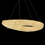 Candelabru Modern cu Cristal, Telecomanda, PRUGU, 65W, Lumina Calda/Neutra/Rece, Lungime 35 cm, Auriu, Inaltime reglabila
