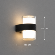 Venkovní nástěnné svítidlo MIRA LED, 2 světelné zdroje, teplé světlo, černá