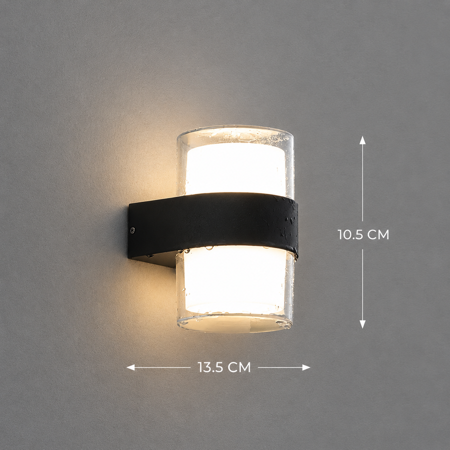 Venkovní nástěnné svítidlo MIRA LED, 2 světelné zdroje, teplé světlo, černá