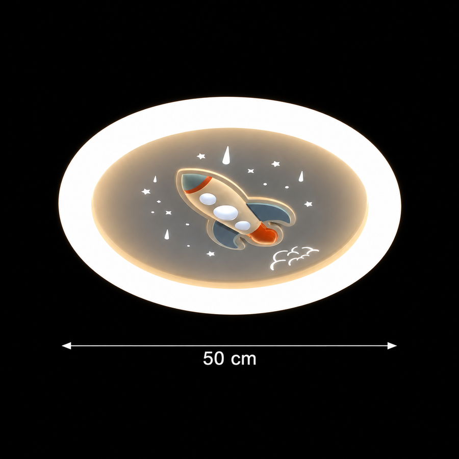 LED lustr ROCKET 49W, Průměr 49cm, Studené/Teplé/Neutrální světlo, Bílá Modrá