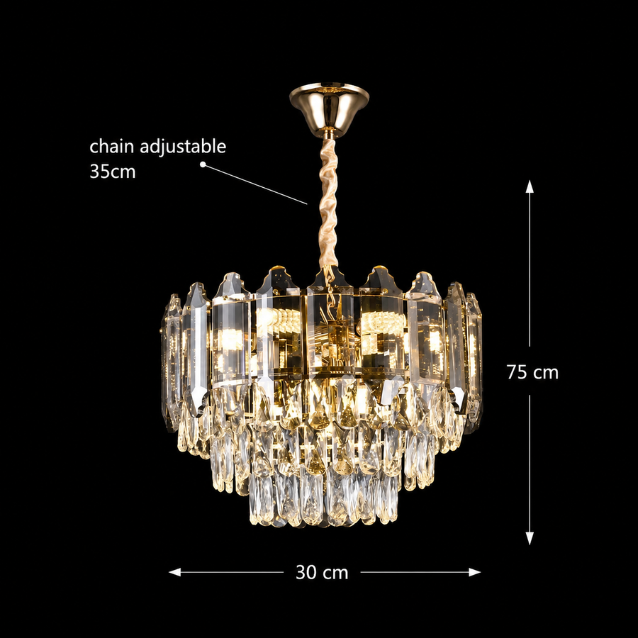 Alfred Crystal Lustr 3 x E14 Gold