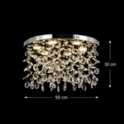 Křišťálový LED lustr LLC210/550CH kulatý, 30W, studené/teplé/neutrální světlo, křišťál, lesklý chrom