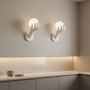 Dekorativní LED nástěnné svítidlo MANO, 15x30cm, 1xE27, sklo a pryskyřice, bílá