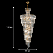 Candelabru Cristal BELLARIVA 27xE14, D60 cm, Auriu, Metal si Cristal Candelabre Cristal Default Title Alessandro Design