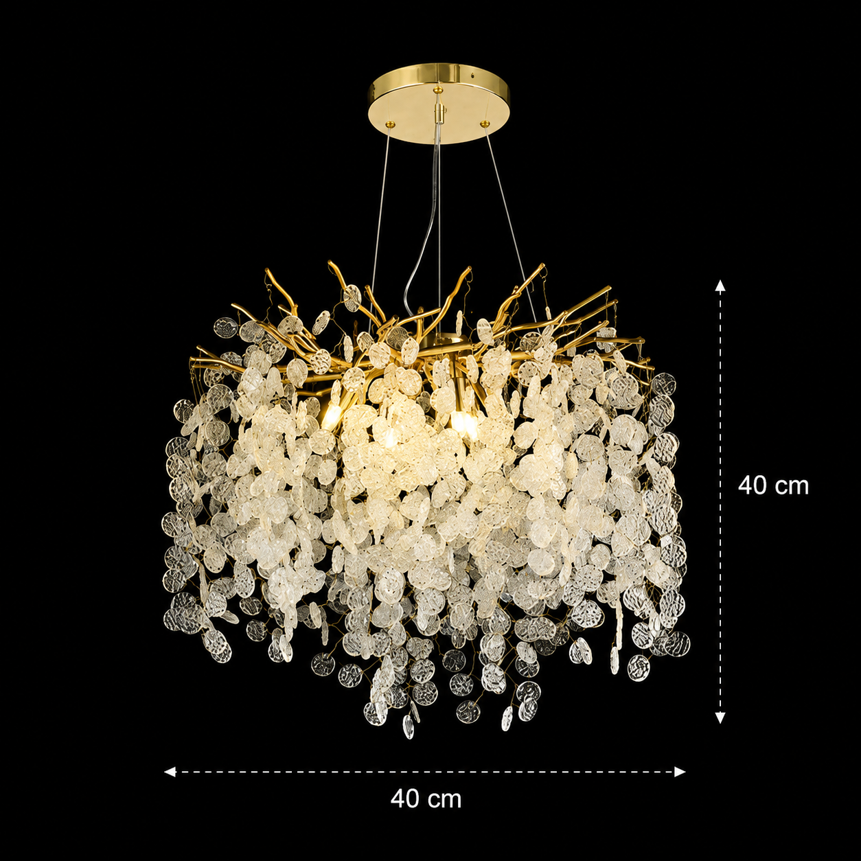 Křišťálový lustr WALTZ Serenáda, 6xG9, zlatý, 40 cm, Nastavitelná výška Křišťálové lustry Výchozí název Alessandro Design