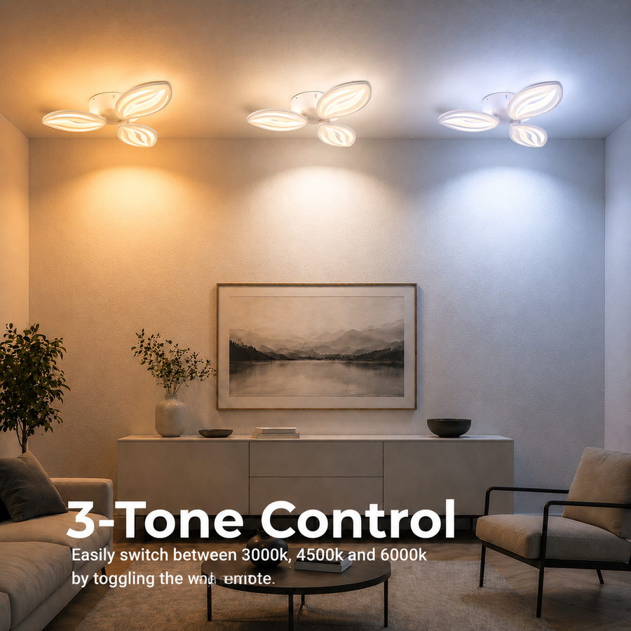 LED lustr s dálkovým ovládáním ORCHID 40W, 3 okvětní lístky, studené/teplé/neutrální světlo, stmívatelné, bílý LED lustr s dálkovým ovládáním Výchozí název Alessandro Design