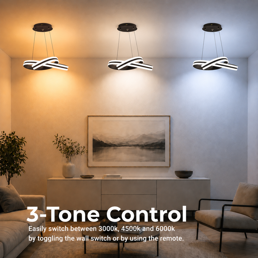 Závěsný LED lustr s dálkovým ovládáním INFINITY LOOP 61W, studené/teplé/neutrální světlo, stmívatelné, černé, výškově nastavitelné LED lustry s dálkovým ovládáním Výchozí název Alessandro Design
