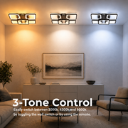LED lustr s dálkovým ovládáním ZOE 65W, 5 čtverců, studené/teplé/neutrální světlo, stmívatelné, černé LED lustry s dálkovým ovládáním Výchozí název Alessandro Design
