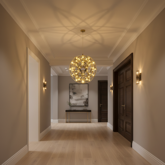 Křišťálový LED lustr KILKENNY Culmino, 144W, neutrální světlo, průměr 60cm, zlatý