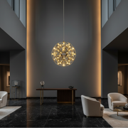 Křišťálový LED lustr KILKENNY Culmino, 144W, neutrální světlo, průměr 60cm, zlatý