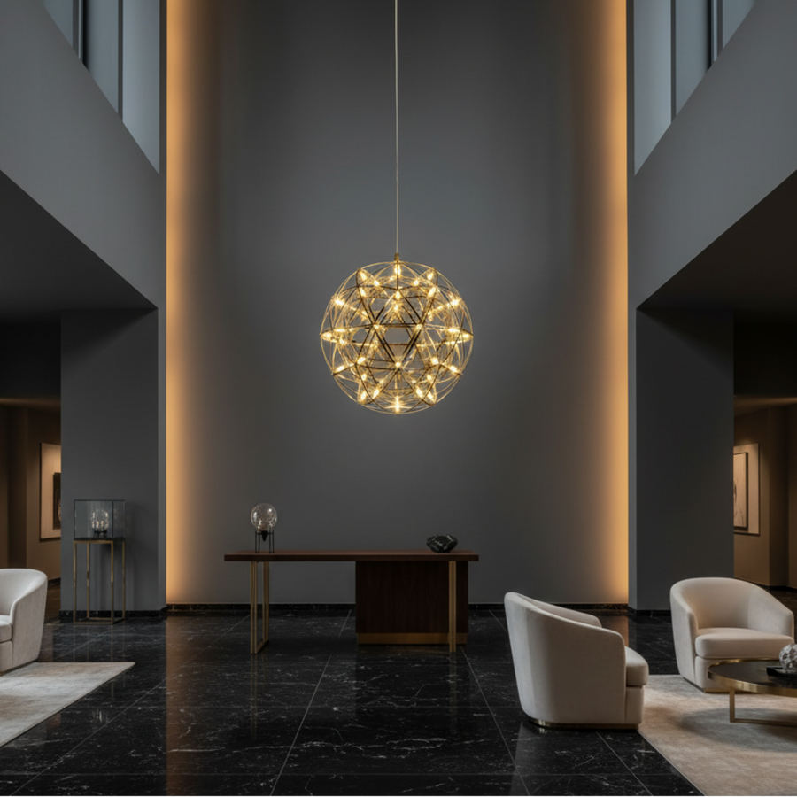Křišťálový LED lustr KILKENNY Culmino, 144W, neutrální světlo, průměr 60cm, zlatý