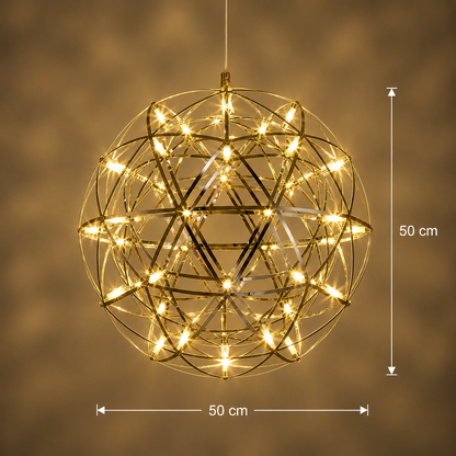 Křišťálový LED lustr KILKENNY Culmino, 144W, neutrální světlo, průměr 60cm, zlatý