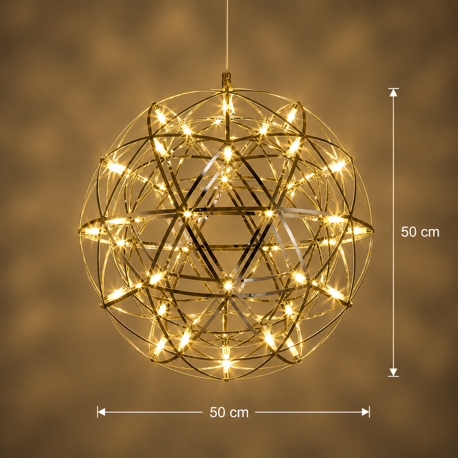 Křišťálový LED lustr KILKENNY Culmino, 144W, neutrální světlo, průměr 60cm, zlatý