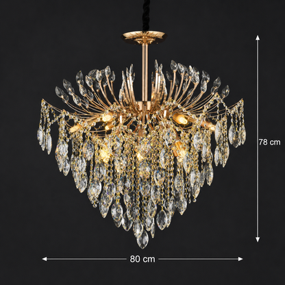 Křišťálový lustr CC9313/12FGD, 12x E14, Průměr 50cm, Zlatý