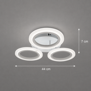 VELKÝ LED lustr 27W, 3 kruhy, neutrální světlo, bílý