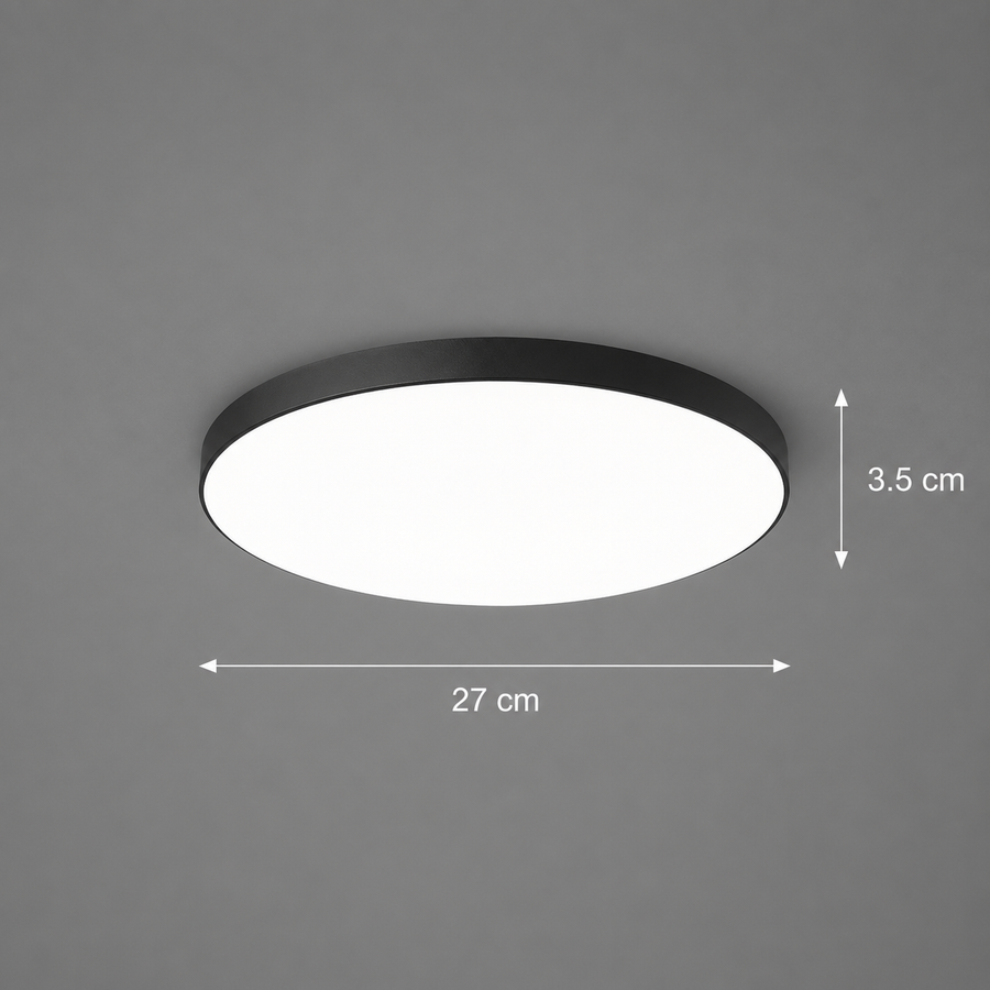 SOLIS LED stropní svítidlo 27cm 20W Cold Light, Black