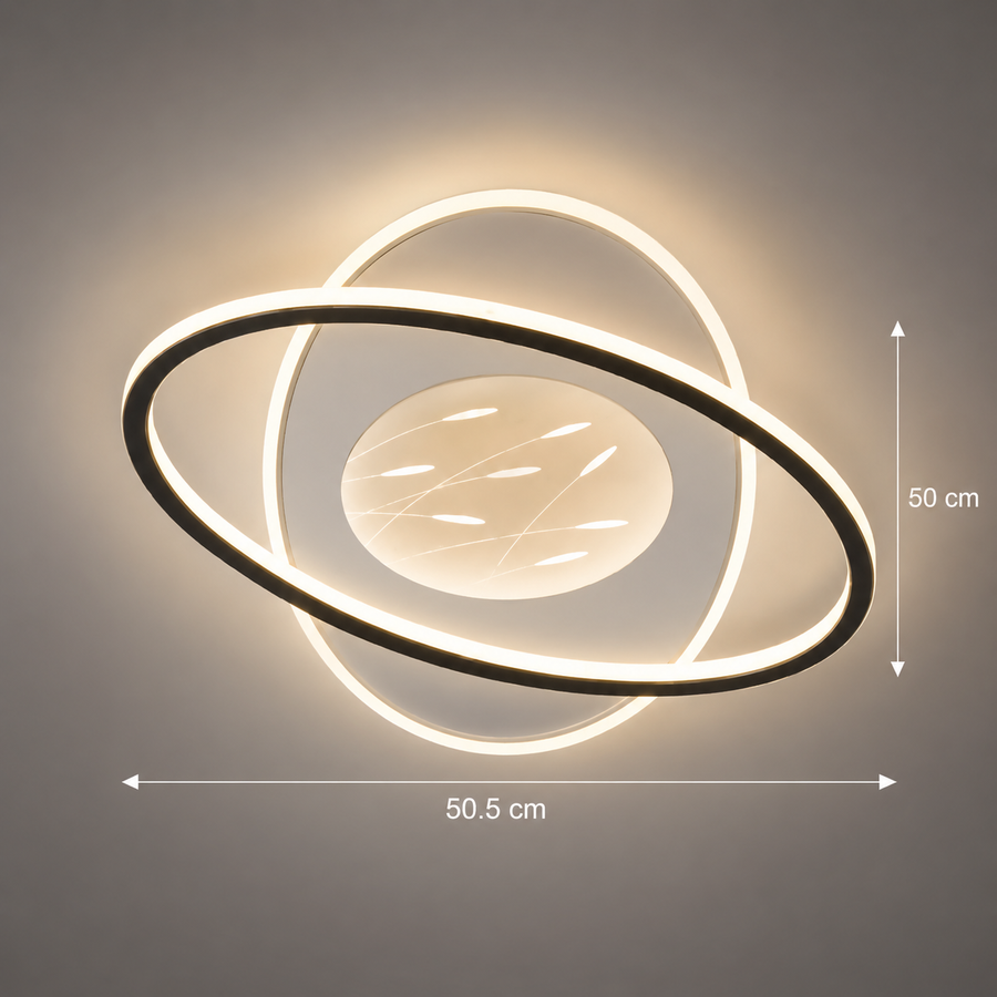 LED lustr s dálkovým ovládáním VOLTA 125W, oválný, studené/teplé/neutrální světlo, stmívatelný, černý