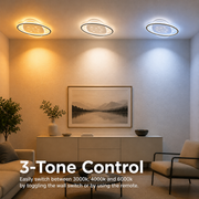 LED lustr s dálkovým ovládáním VOLTA 125W, oválný, studené/teplé/neutrální světlo, stmívatelný, černý