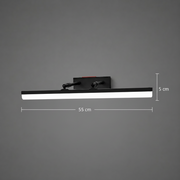 LED nástěnné svítidlo, MALAWI, 6W, lineární, teplé/neutrální/studené světlo, černá