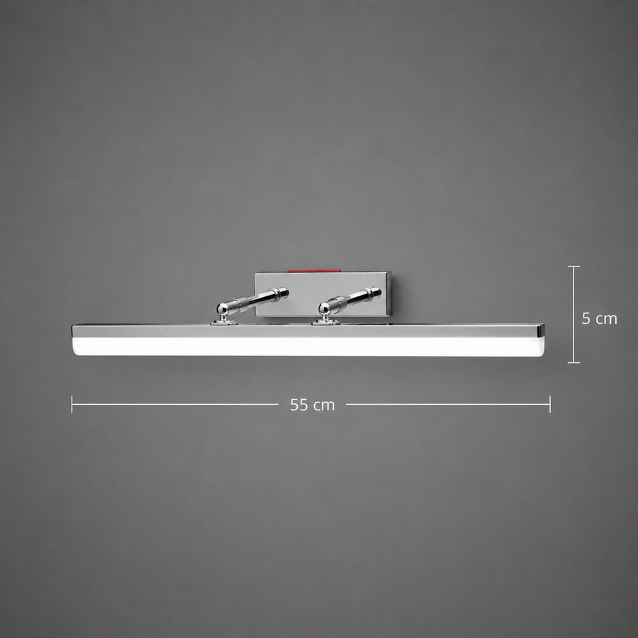 BALATON LED nástěnné svítidlo, 10W, lineární, teplé/neutrální/studené světlo, lesklý chrom