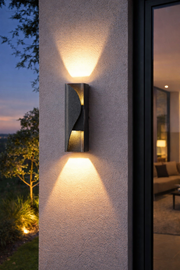 AX221 Venkovní a vnitřní nástěnné LED svítidlo, 2 zdroje x 6W, kovové, černé, 3000K Venkovní nástěnná světla Výchozí název Alessandro Design