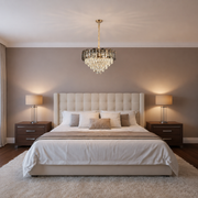 Křišťálový lustr AURUM Nobile 9xE14, průměr 40 cm, výška 30 cm, lesklé zlato, nastavitelná výška, elegantní design