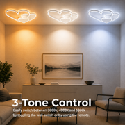 LED lustr s dálkovým ovládáním AMI 48W, 3 srdce, studené/teplé/neutrální světlo, stmívatelné, bílý LED lustr s dálkovým ovládáním Výchozí název Alessandro Design