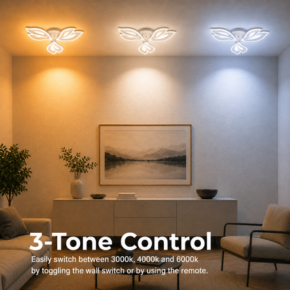 LED lustr s dálkovým ovládáním LILY 40W, 3 Elements, Studené/Teplé/Neutrální světlo, Stmívatelné, Bílý LED lustr s dálkovým ovládáním Výchozí název Alessandro Design