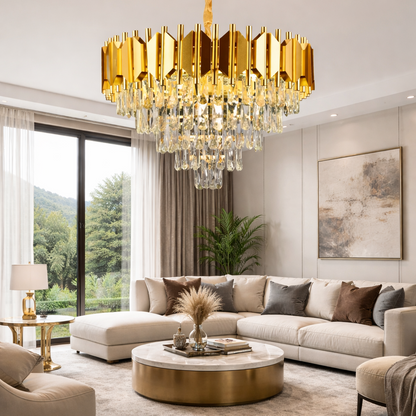 Braylen Crystal Candelabra 8x E14 Průměr 60cm Gold Crystal Candelabra Výchozí název Alessandro Design