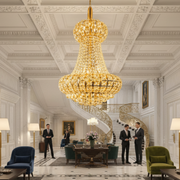Candelabru Cristal CASTRUM Magno 11xE14, D60 cm, Auriu, Inaltime Reglabila, Metal si Cristal Candelabre Cristal Default Title Alessandro Design