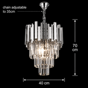 Křišťálový lustr BLOIS Nobile 5xE14, Průměr 40cm, Chrome, Nastavitelná výška Křišťálové lustry Výchozí název Alessandro Design